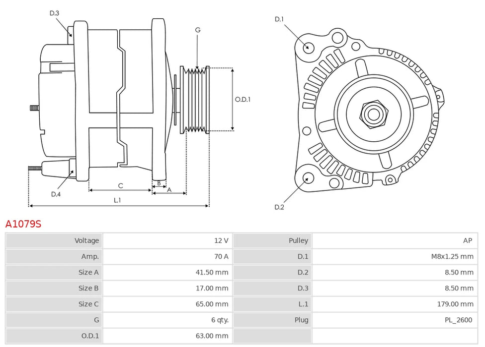 Plusline Alternatör – 12V 70A – Yale Forklift, MerCruiser V6/V8 Deniz Motorları Uyumlu