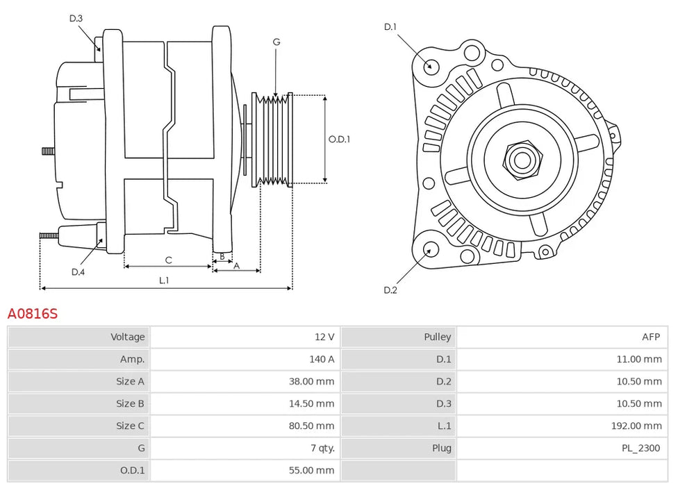 SEG 12V ALTERNATÖR DİNAMO 140 A (L-DFM) IVECO DAILY / MITSUBISHI FUSO CENTER  / TEMSA PRESTIJ 0124525565