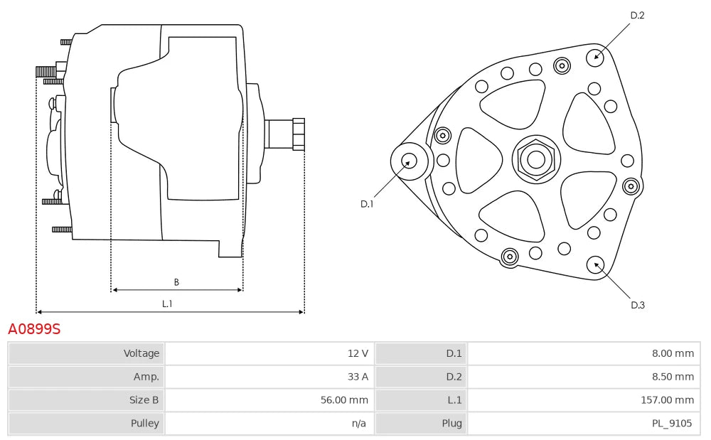 Plusline Alternatör – 12V 33A – Fendt, Case IH, Bertolini, Euromacchine Traktör ve Tarım Makineleri Uyumlu