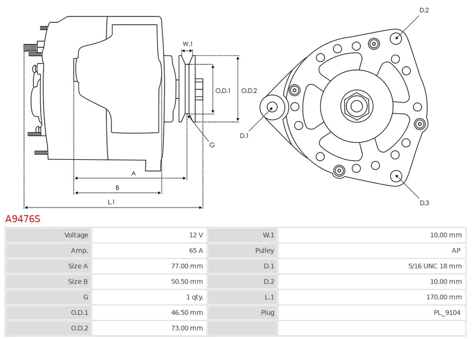 Plusline Alternatör – 12V 60A – MANDO Sistemleriyle Uyumlu