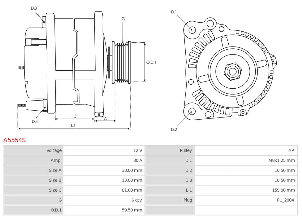 Plusline Alternatör – 12V 80A – Nissan Almera & Primera 1.5/1.6/1.8 Uyumlu