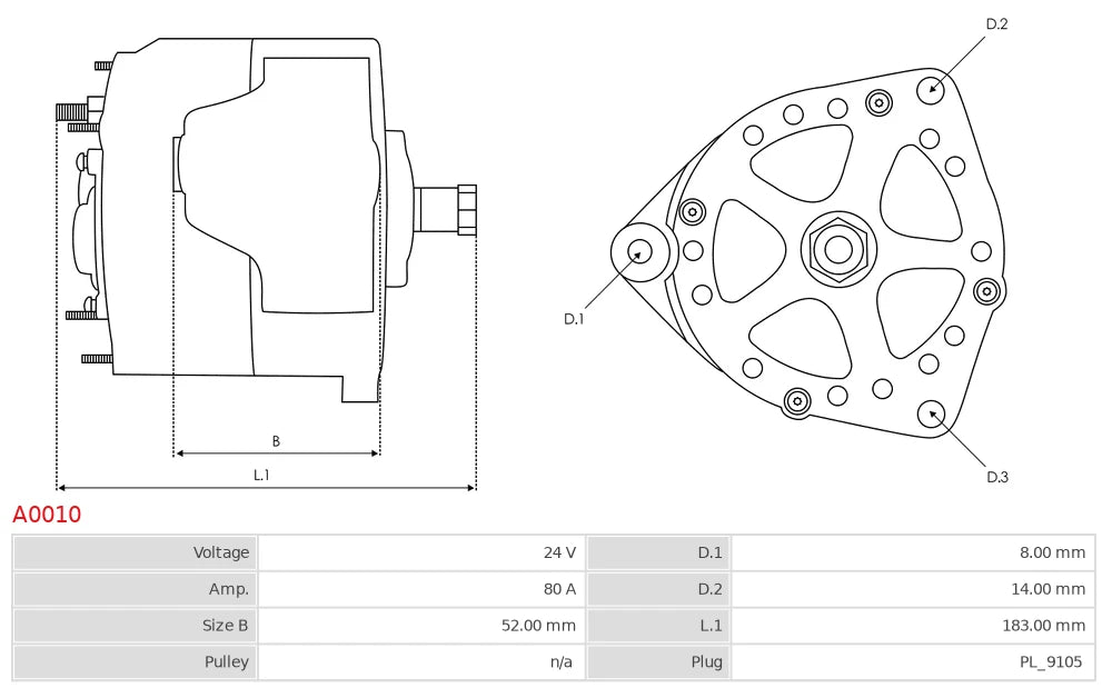 Plusline Alternatör – 24V 80A – Volvo F12, F16, FL10, B12, FS7 Uyumlu