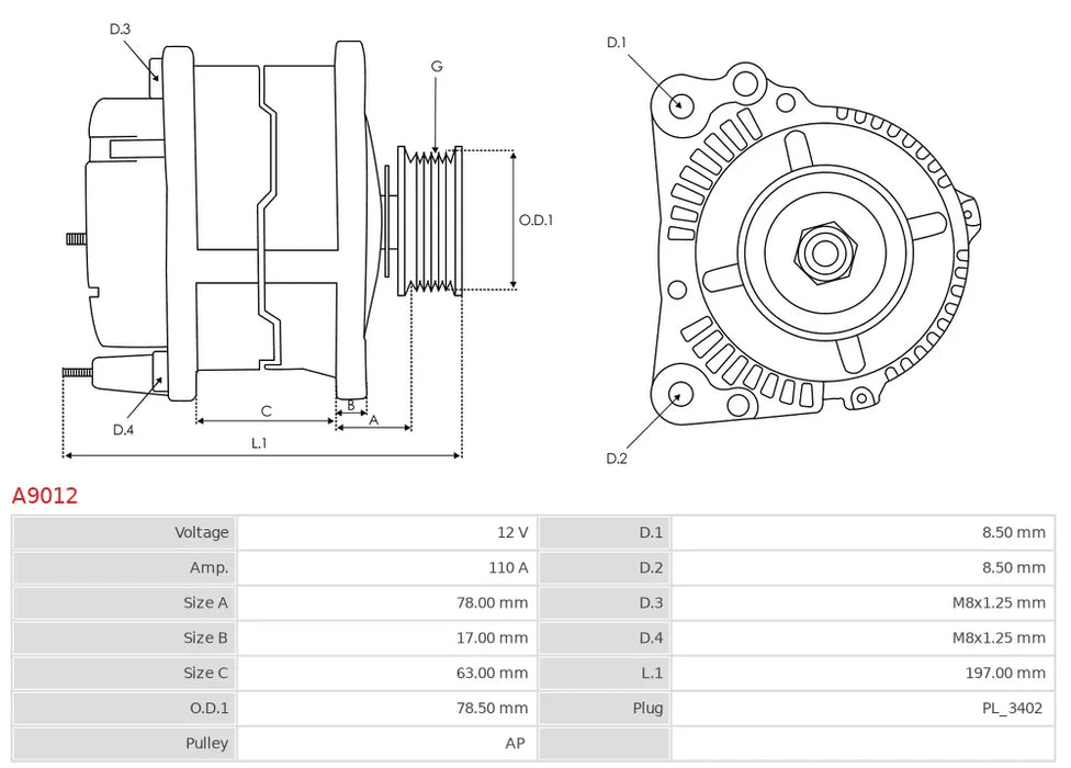 SEG ALTERNATÖR 12V 120A FORD CONNECT ÇANAKLI TİP 2T1U-10300-AK/AL/AM/BC/BD/BE/CB