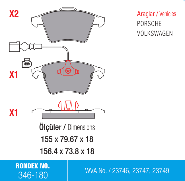 fren balata, porsche, rondex, volkswagen