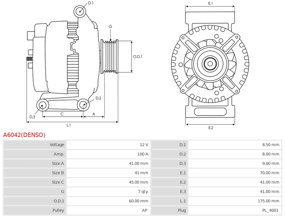 Plusline Alternatör – 12V 100A – DENSO TİP - Honda Accord, Civic, CR-V, Element, Acura CSX, TSX Uyumlu