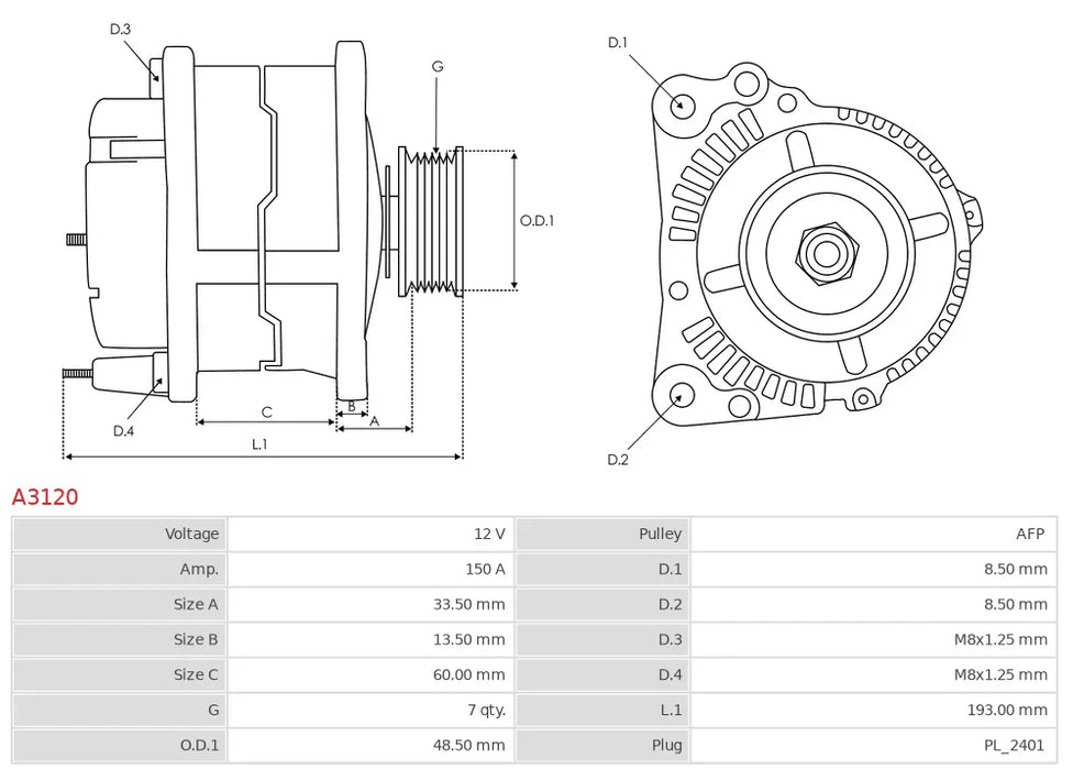 DİNAMO MARKET YAN SANAYİ 12V 150A / TG15C058 / VALEO TİPİ 150A (L-DFM) OPEL MOVANO / OPEL VIVARO / RENAULT LAGUNA / RENAULT TRAFFIC 2000 CDI RULMANLI KASNAK 7 KANAL