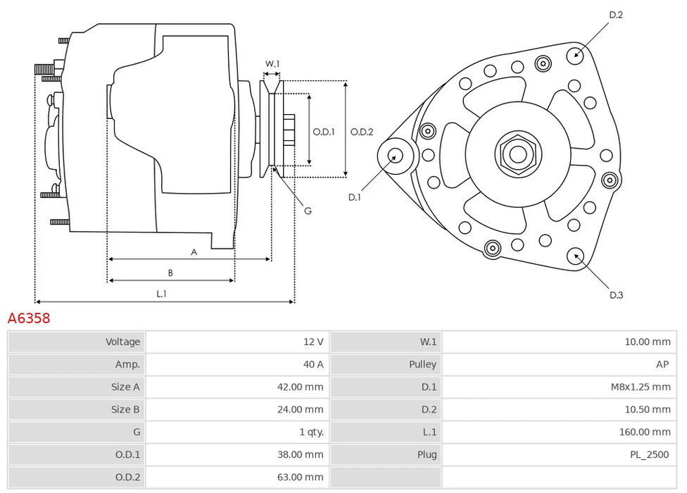 Plusline Alternatör – 12V 40A – Daihatsu, Clark, Yale, Hyster, Kubota, Iseki, Case Uyumlu