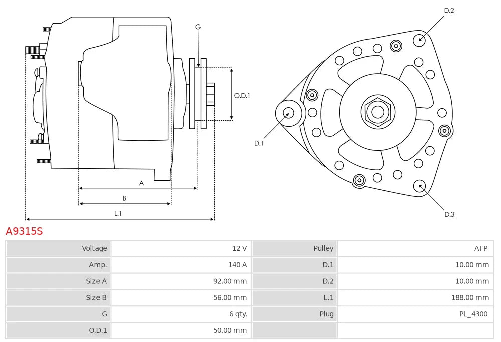 Plusline Alternatör – 12V 140A – SsangYong Rexton, Kyron, Rodius 2.7 XDi Uyumlu